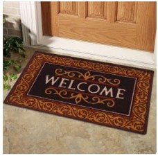 Deals, Discounts & Offers on Home & Kitchen - STATUS Black And Brown Anti Skid Floor Mat- (15 x 23 Inch)