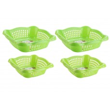 Deals, Discounts & Offers on Kitchen Containers - Nayasa Melow 4 Piece Plastic Fruit Basket Set, Green