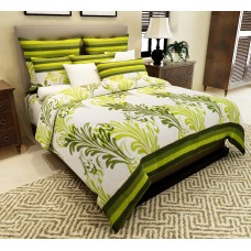 Deals, Discounts & Offers on Home Improvement - Home Candy 144 TC Elegant Cotton Double Bedsheet with 2 Pillow Covers - Green