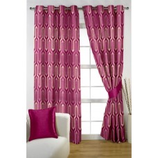 Deals, Discounts & Offers on Home Improvement - HOMEC Decorous Jacquard Single Curtain - 1 Piece (Size - Window 46 X 60 inch/Color - Pink)