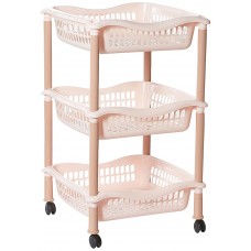 Deals, Discounts & Offers on Home Appliances - Joyo Square Polypropylene Trolley, 2 Layers, Pink