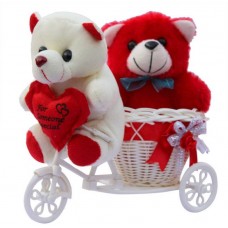 Deals, Discounts & Offers on Home Decor & Festive Needs - CTW Love Couple Teddy Basket cycle Valentine Showpiece Gift Set