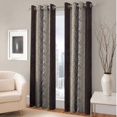 Deals, Discounts & Offers on Home Improvement - Fabaron Polyester Brown Floral Window Curtain