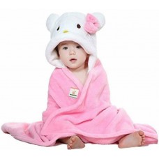Deals, Discounts & Offers on Kid's Clothing - Brandonn Embroidered Single Hooded Baby Blanket Baby Pink