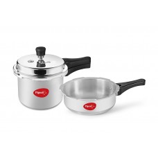 Deals, Discounts & Offers on Cookware - Pigeon 2 & 3Ltr Outer Lid Aluminium Pressure Cooker Combo