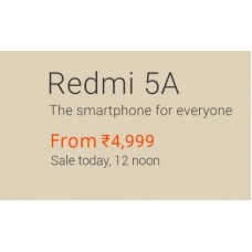Deals, Discounts & Offers on Mobiles - Redmi 5A at Rs.4999 [Sale on Today 12 Noon]