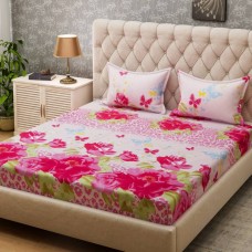 Deals, Discounts & Offers on Home & Kitchen - Bombay Dyeing Microfiber Floral Queen sized Double Bedsheet 