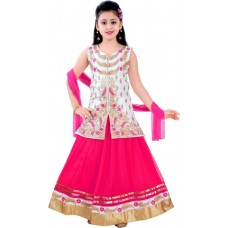 Deals, Discounts & Offers on Kid's Clothing - Saarah Girls Lehenga Choli Ethnic Wear Embroidered Lehenga