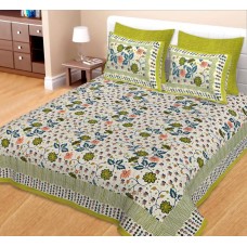 Deals, Discounts & Offers on Home Decor & Festive Needs - Get minimum 50% Off on Spangle Cotton Printed King sized Double Bedsheet 