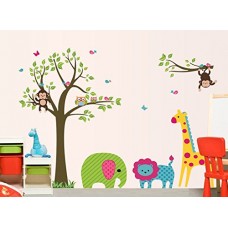 Deals, Discounts & Offers on Home Decor & Festive Needs - Oren Empower Playing Jungle Animals Wall Sticker for kids
