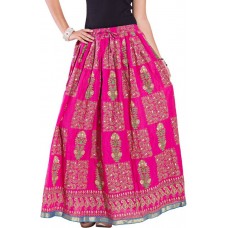 Deals, Discounts & Offers on Women Clothing - Decot Paradise Printed Women's Broomstick Pink Skirt