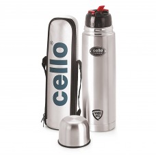 Deals, Discounts & Offers on Storage - Cello Flip Style Stainless Steel Flask, 1 Litre, Silver