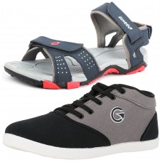 Deals, Discounts & Offers on Men Footwear - Lotto Mens's Combo Of Sandal & Globalite Casual Shoes 