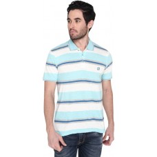 Deals, Discounts & Offers on Men Clothing - Zido Striped Men Polo Neck Multicolor T-Shirt