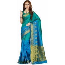 Deals, Discounts & Offers on Women Clothing - Taanshi Self Design Fashion Tussar Silk Saree  (Green)