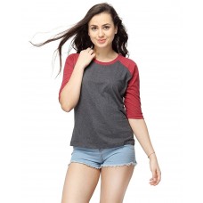Deals, Discounts & Offers on Women Clothing - Campus Sutra Women Round Neck Quarter Sleeve T-Shirts