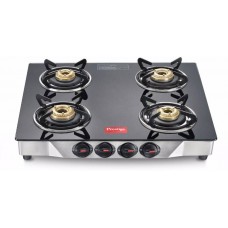 Deals, Discounts & Offers on Kitchen Applainces - Prestige Deluxe Glass, Stainless Steel Manual Gas Stove  (4 Burners)
