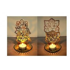Deals, Discounts & Offers on Home Decor & Festive Needs - Laxmi Ganesha Shadow Diya set for Diwali with Tealight
