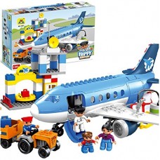 Deals, Discounts & Offers on Toys & Games - Happy City Airport Block Building Set - 69 Pieces