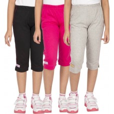 Deals, Discounts & Offers on Kid's Clothing - Ocean Race Capri For Girls Solid Cotton  (Multicolor)