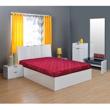 @home by Nilkamal Easy 4-inch Double Size Spring Mattress (Maroon, 75x48x4)