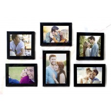 Deals, Discounts & Offers on Home Decor & Festive Needs - Painting Mantra Classy Memory Wall Photo Frame (Set of 6, Black)