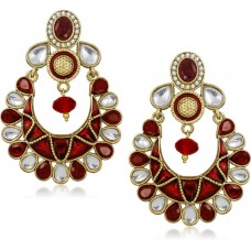 Deals, Discounts & Offers on Accessories - Divastri Red & White Alloy Drop Earring