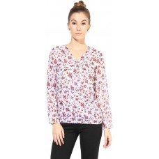 Deals, Discounts & Offers on Women Clothing - The Vanca Formal Full Sleeve Printed Women's White Top