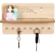 7CR F shelf Wooden Key Holder  (8 Hooks)
