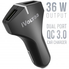 Deals, Discounts & Offers on Mobile Accessories - iVoltaa QC 3.0 36W - 6.0A Dual Port USB Car Charger
