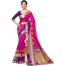 Deals, Discounts & Offers on Women Clothing - SGM Printed Bollywood Silk Cotton Blend Saree