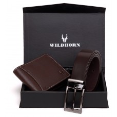 Deals, Discounts & Offers on Watches & Wallets - WildHorn Men Brown Genuine Leather Wallet Gift Set Combo