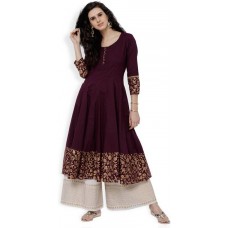 Deals, Discounts & Offers on Women Clothing - Vishudh Solid Women Anarkali Kurta