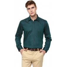 Deals, Discounts & Offers on Men Clothing - The Vanca Men's Solid Casual Dark Green Shirt
