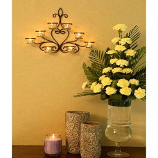 Deals, Discounts & Offers on Home Decor & Festive Needs - Hosley 8 Cup Wall Sconce with Free Tealights