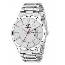 Deals, Discounts & Offers on Accessories - Espoir Exclusive Day & Date Display Analog White Dial Stainless Steel Men's Watch