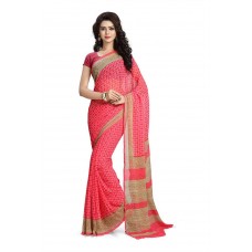 Deals, Discounts & Offers on Women Clothing - Vaamsi Chiffon Saree (Rc3201_Pink)