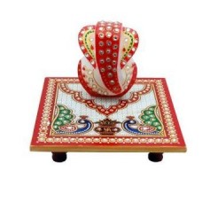 Deals, Discounts & Offers on Home Decor & Festive Needs - Extra 30% Off on Ravishing Variety Marble Multicolor Chowki Ganesh