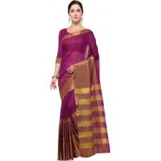 Deals, Discounts & Offers on Women Clothing - Divastri Plain, Striped Daily Wear Art Silk Saree