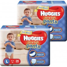 Deals, Discounts & Offers on Baby Care - Huggies Ultra Soft Pants Combo - L  (52 Pieces)