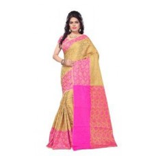 Deals, Discounts & Offers on Women Clothing - Satyam Weaves Mustard Jacquard Self Design Saree With Blouse