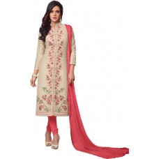 Deals, Discounts & Offers on Women Clothing - Divastri Chanderi Embroidered Salwar Suit Dupatta Material  (Un-stitched)