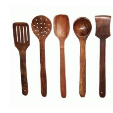 Deals, Discounts & Offers on Home & Kitchen - Wooden Kitchen Tools Set Of 5 Pieces