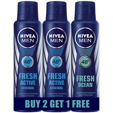 Deals, Discounts & Offers on Personal Care Appliances - Nivea Fresh Active Deodrant, 150ml (Buy 2 Get 1 Free)