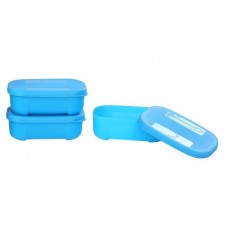 Deals, Discounts & Offers on Home & Kitchen - Signoraware Icy Cool Plastic Container Set, 140ml, Set of 3, T Blue