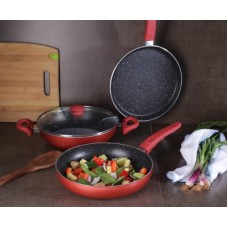 Deals, Discounts & Offers on Cookware - Nirlep Premia Granite Induction Bottom Cookware Set(Aluminium, 3 - Piece)