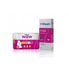 Deals, Discounts & Offers on Personal Care Appliances - Vwash Wow Ultra Thin Sanitary Napkin - 16 Pieces (Large) with Liquid Wash - 200 ml
