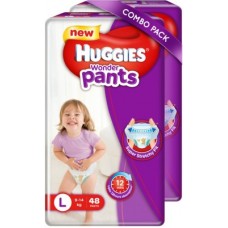 Deals, Discounts & Offers on Baby Care - Huggies Wonder Pants Large Size Diapers - L(96 Pieces)