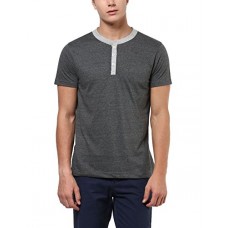 Deals, Discounts & Offers on  -  Aventura Outfitters Men's Henley Half Sleeves T-Shirt (Charcoal Melange) Size S & M