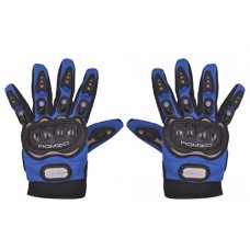 Deals, Discounts & Offers on  - Romic Leather Motorcycle Full Gloves (Blue, Large)